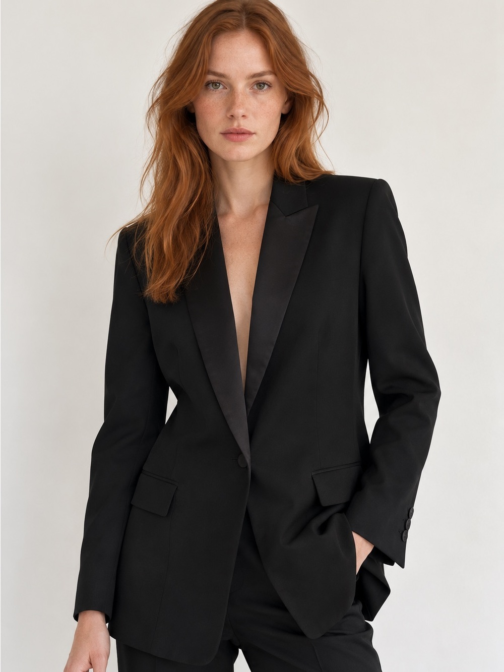 Calvin Klein Collection Vintage 90s Black Tuxedo Blazer CBK Minimalist Sz 10